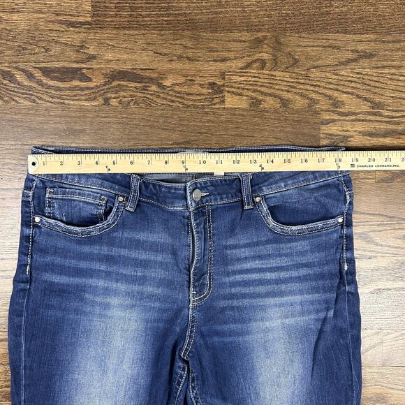 BKE Denim Payton Jeans Womens 36R Blue Medium Wash Skinny Fit Distressed - Picture 3 of 10